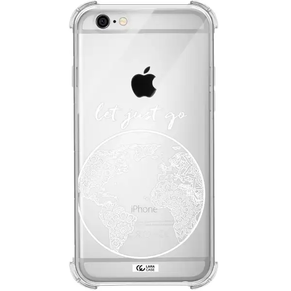 a white background with a circle Apple iPhone 6 Clear PC Case