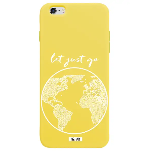 a white background with a circle Apple iPhone 6 plus Silicone canary yellow Case