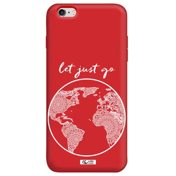 a white background with a circle Apple iPhone 6 plus Silicone Imperial Red Case