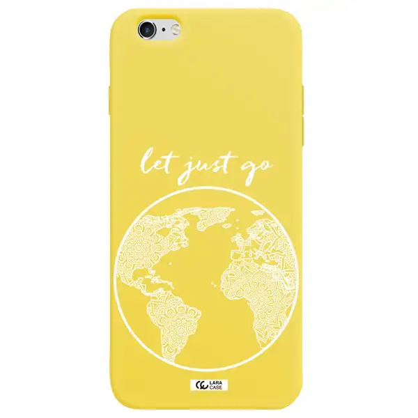 a white background with a circle Apple iPhone 6 s plus Silicone canary yellow Case