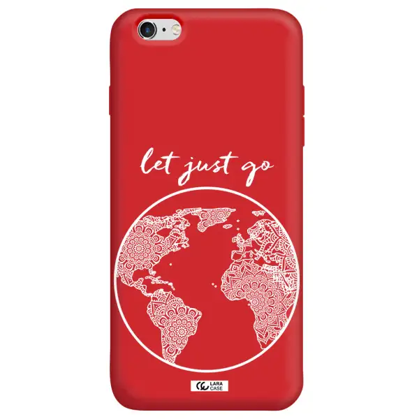 a white background with a circle Apple iPhone 6 s plus Silicone Imperial Red Case