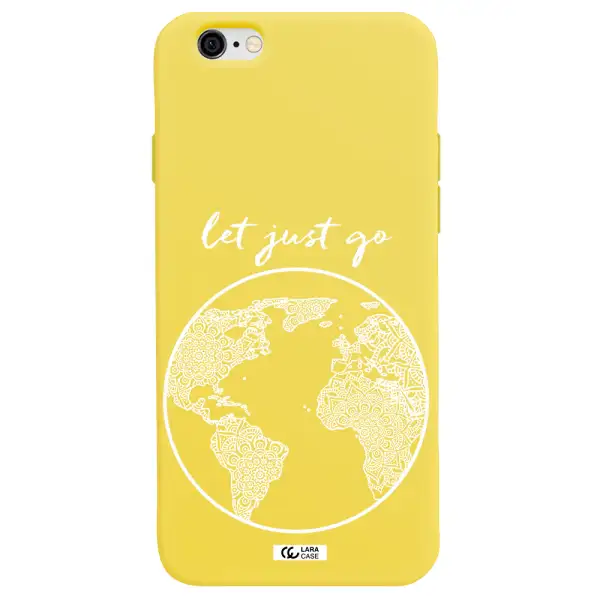 a white background with a circle Apple iPhone 6 Silicone canary yellow Case