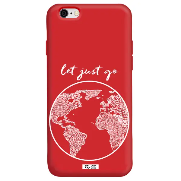 a white background with a circle Apple iPhone 6 Silicone Imperial Red Case