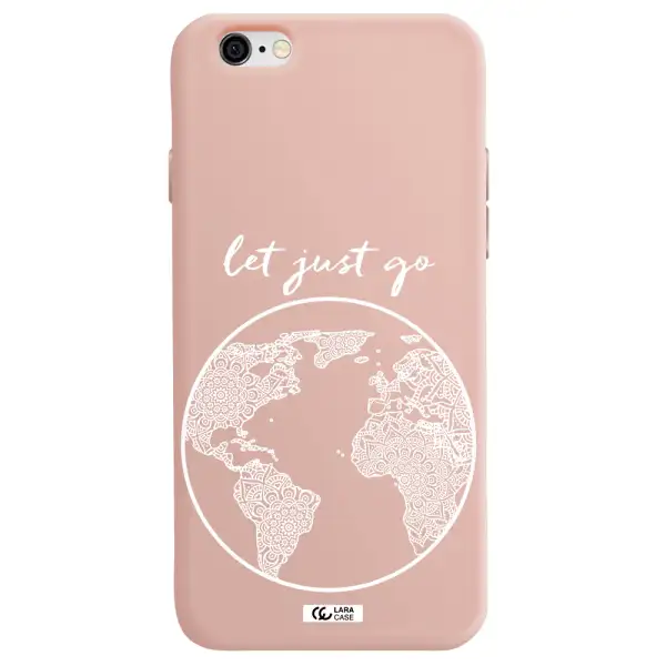 a white background with a circle Apple iPhone 6 Silicone pastel pink Case