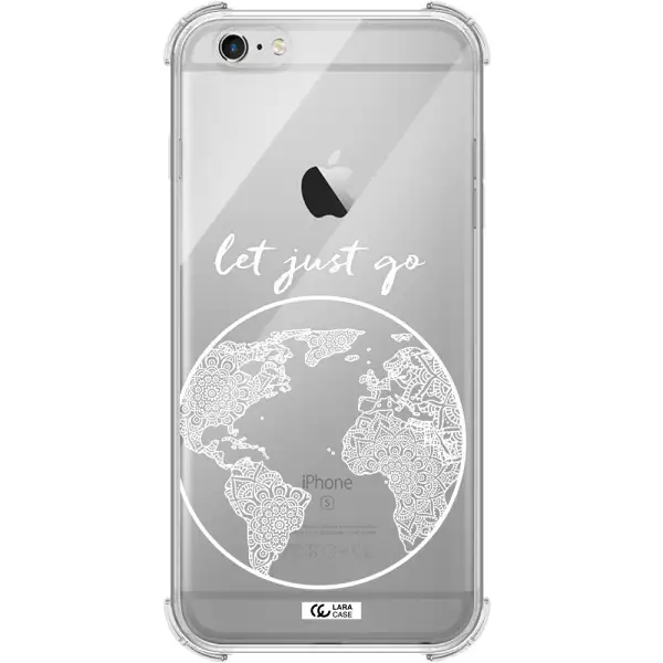 a white background with a circle Apple iPhone 6S Clear PC Case