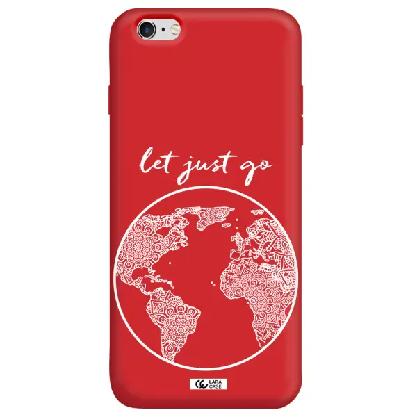 a white background with a circle Apple iPhone 6S Silicone Imperial Red Case