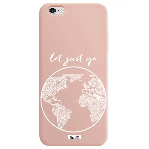 a white background with a circle Apple iPhone 6S Silicone pastel pink Case