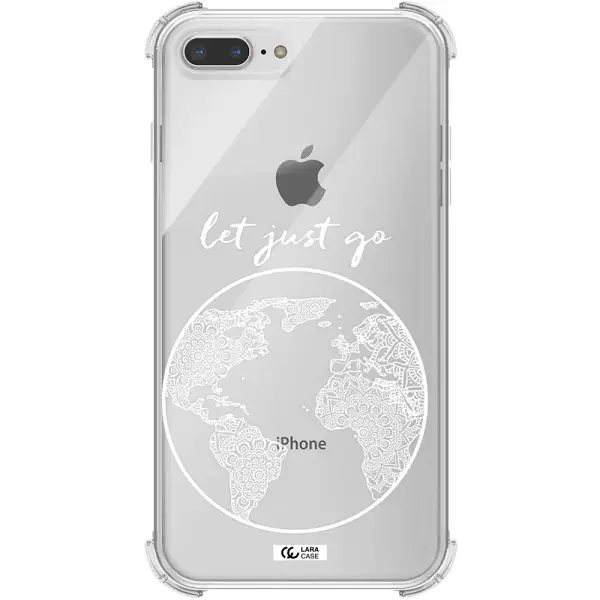 a white background with a circle Apple iPhone 7 plus Clear PC Case
