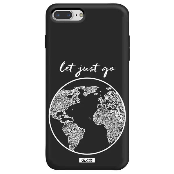 a white background with a circle Apple iPhone 7 plus Silicone black Case