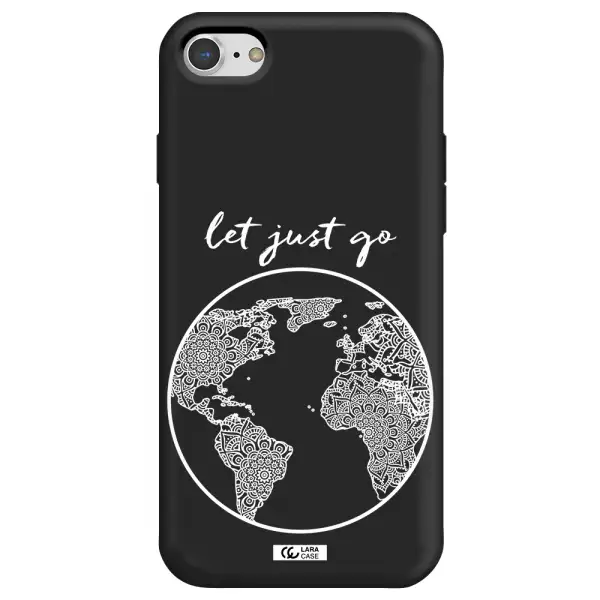 a white background with a circle Apple iPhone 7 Silicone black Case