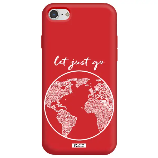 a white background with a circle Apple iPhone 7 Silicone Imperial Red Case