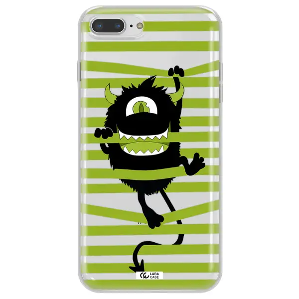 a white background with a circle Apple iPhone 8 plus Clear TPU Case