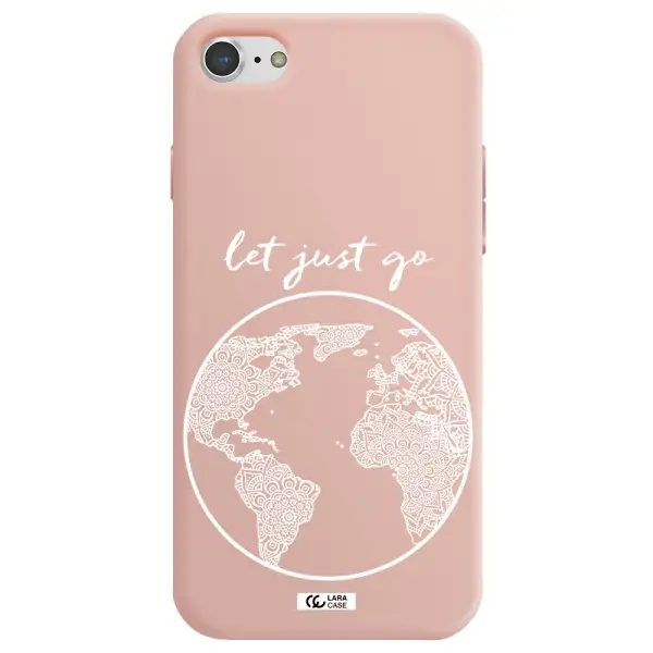 a white background with a circle Apple iPhone 8 Silicone pastel pink Case