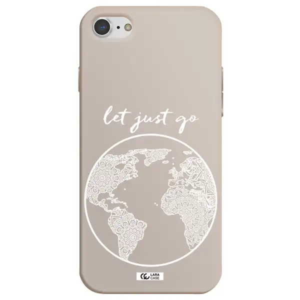a white background with a circle Apple iPhone 8 Silicone Stone Case
