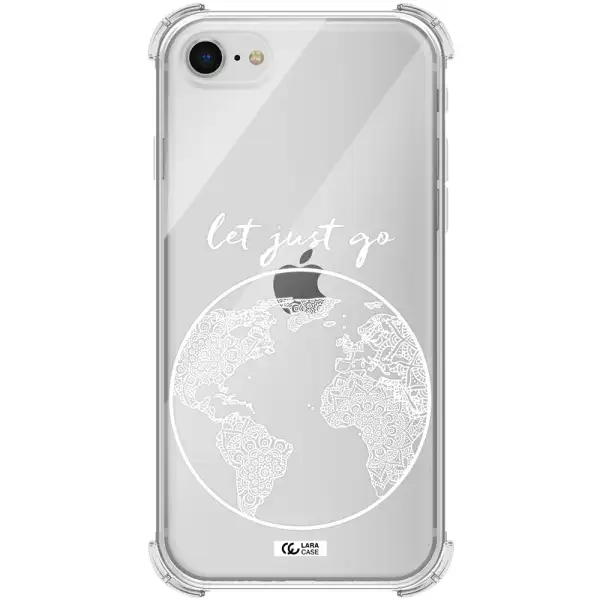 a white background with a circle Apple iPhone se 2020 Clear PC Case