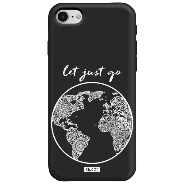 a white background with a circle Apple iPhone se 2020 Silicone black Case