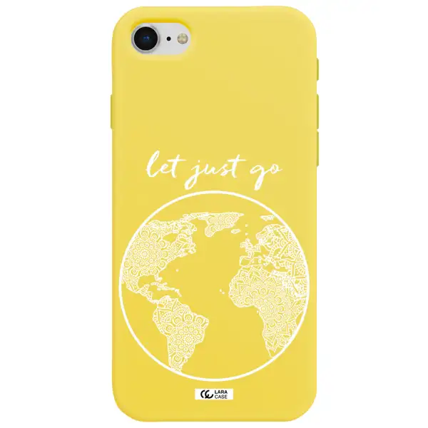 a white background with a circle Apple iPhone se 2020 Silicone canary yellow Case