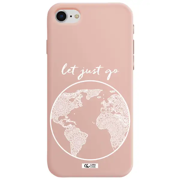 a white background with a circle Apple iPhone se 2020 Silicone pastel pink Case