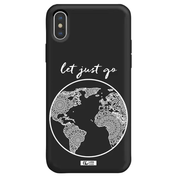 a white background with a circle Apple iPhone X Silicone black Case