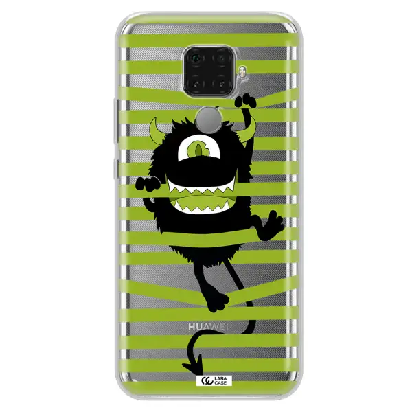 a white background with a circle Huawei Mate 30 Lite Clear TPU Case