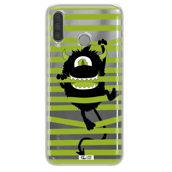 a white background with a circle Huawei P30 Lite Clear TPU Case