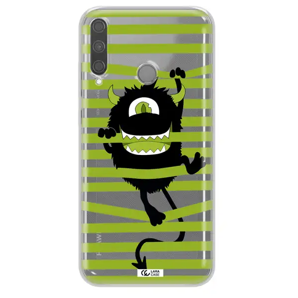 a white background with a circle Huawei P40 Lite E Clear TPU Case