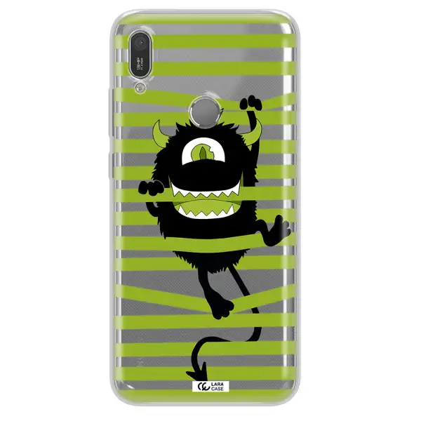 a white background with a circle Huawei Y6 2019 Clear TPU Case