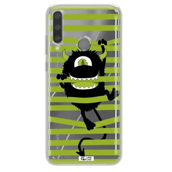 a white background with a circle Huawei Y6P Clear TPU Case