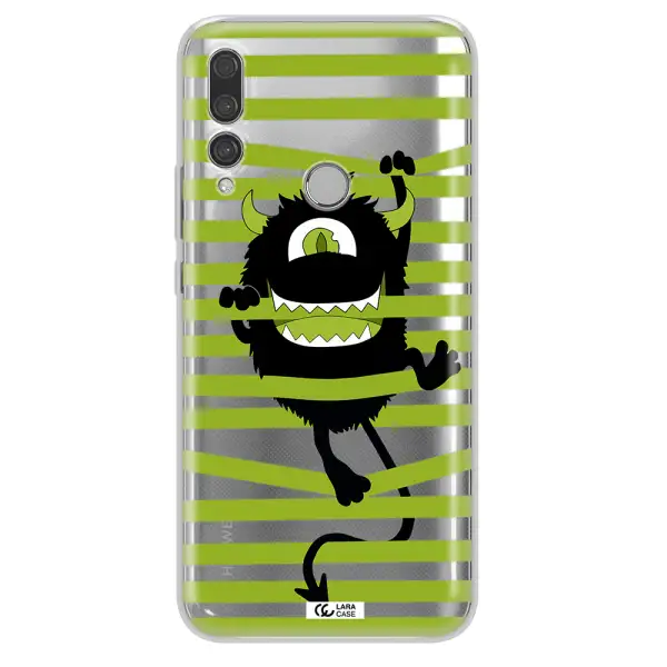 a white background with a circle Huawei Y9 Prime 2019 Clear TPU Case