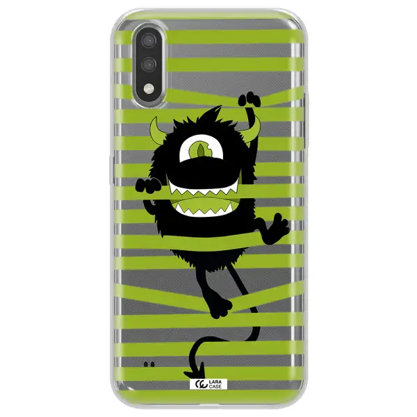 a white background with a circle Samsung A01 Clear TPU Case