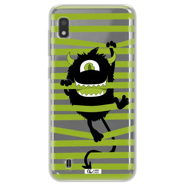 a white background with a circle Samsung A10 Clear TPU Case