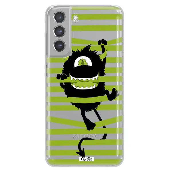 a white background with a circle Samsung A21 Fe Clear TPU Case