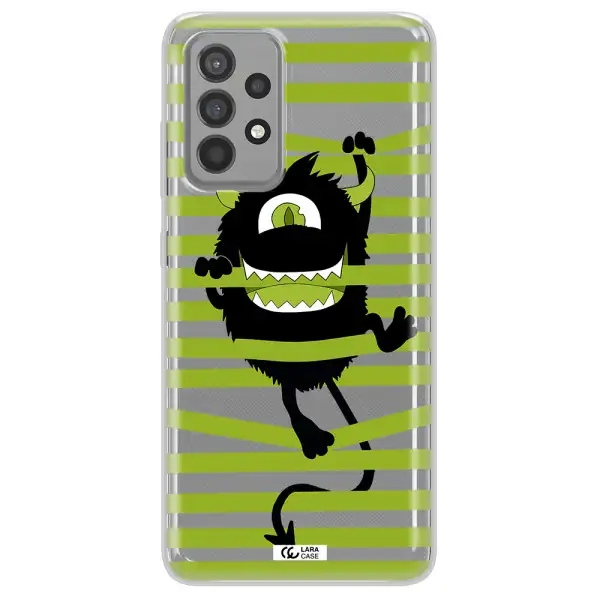 a white background with a circle Samsung A52 Clear TPU Case