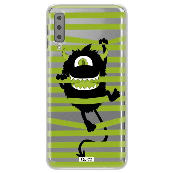 a white background with a circle Samsung A7 2018 Clear TPU Case