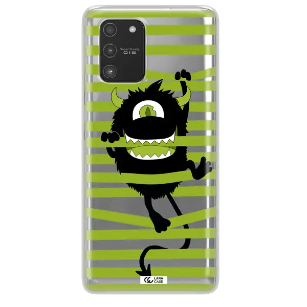 a white background with a circle Samsung A91 Clear TPU Case