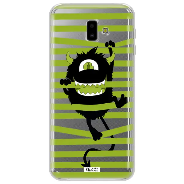 a white background with a circle Samsung J6 Plus Clear TPU Case