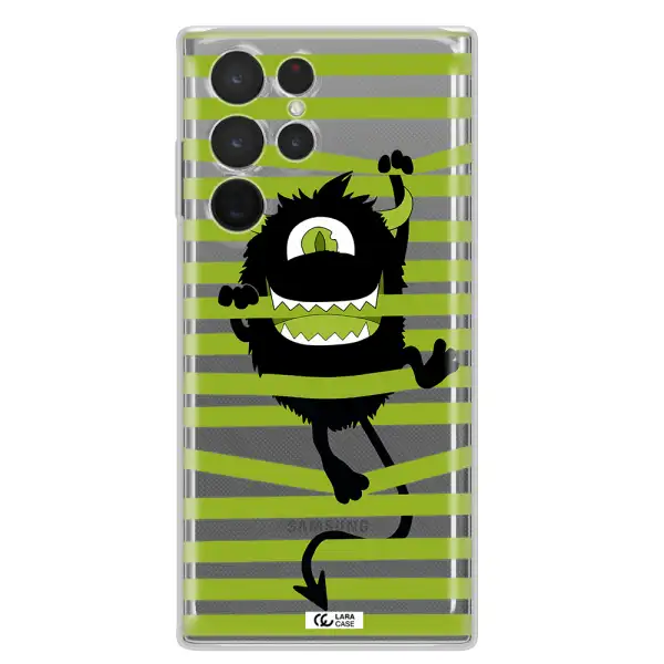 a white background with a circle Samsung S 22 Ultra Clear TPU Case