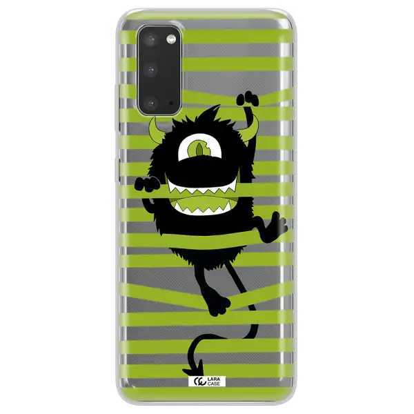 a white background with a circle Samsung S20 Clear TPU Case