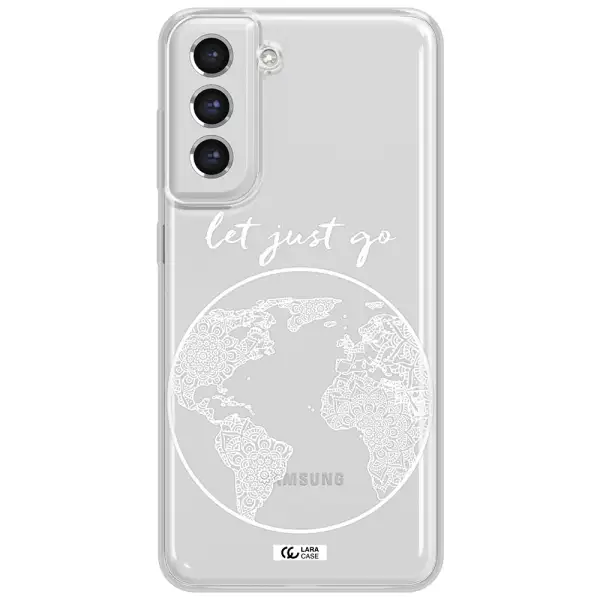 A White Background With A Circle Samsung S21 Fe Clear Tpu Case