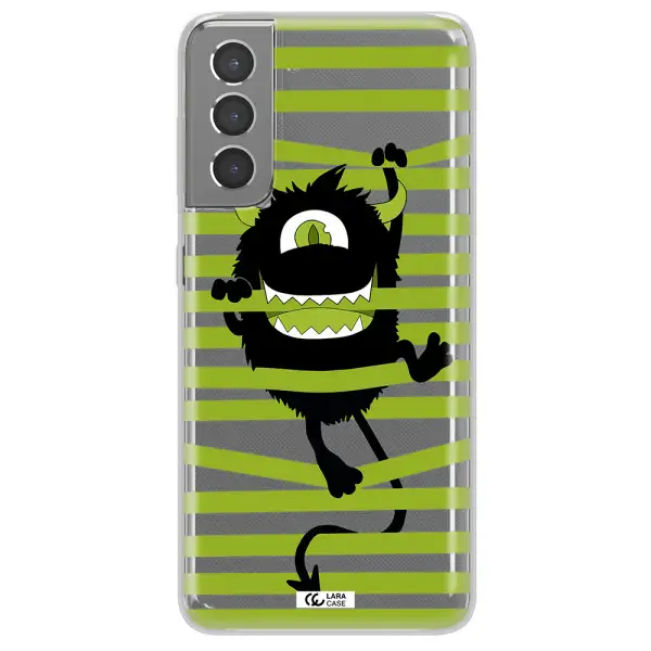 a white background with a circle Samsung S21 Plus Clear TPU Case