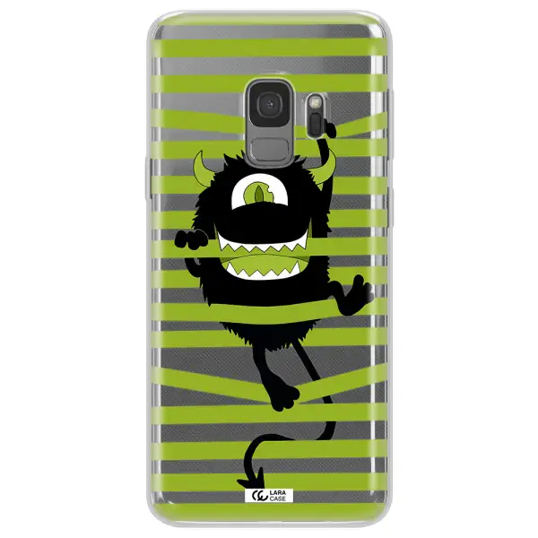 a white background with a circle Samsung S9 Clear TPU Case