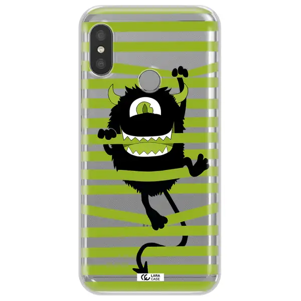 a white background with a circle Xiaomi Redmi 6 Pro Clear TPU Case