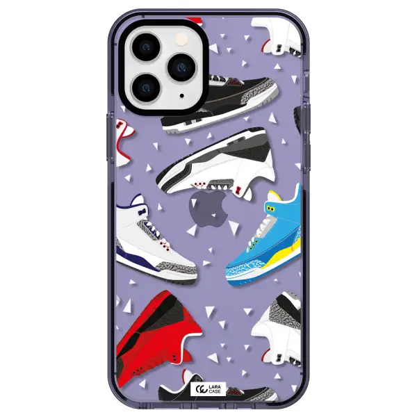 a pattern of different colored shoes Apple iPhone 11 pro max impact Lilac Case