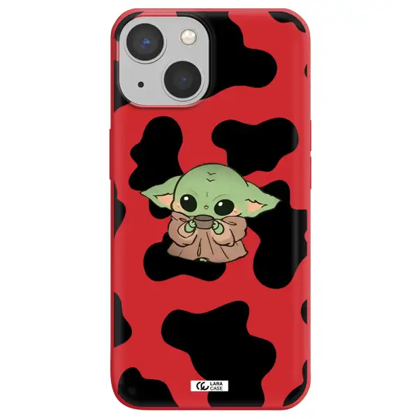 a pattern of different colored shoes Apple iPhone 13 mini Silicone Imperial Red Case