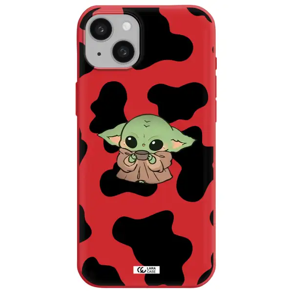 a pattern of different colored shoes Apple iphone 15 plus Silicone Imperial Red Case