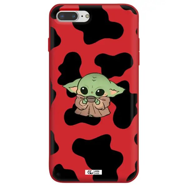 a pattern of different colored shoes Apple iPhone 8 plus Silicone Imperial Red Case