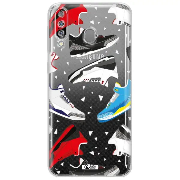 a pattern of different colored shoes Samsung M30 Clear TPU Case