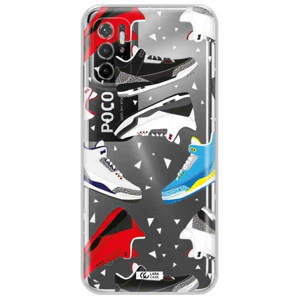 A Pattern Of Different Colored Shoes Xiaomi Poco M4 Pro 5G Clear Tpu Case