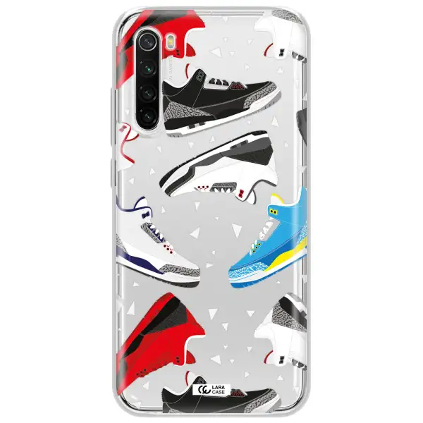 A Pattern Of Different Colored Shoes Xiaomi Redmi Note 8T Clear Tpu Case