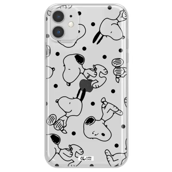 a pattern of cartoon characters Apple iPhone 11 Clear TPU Case